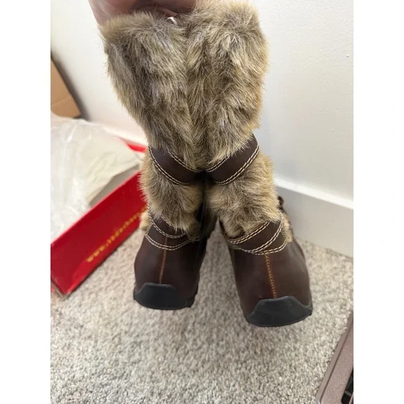 New - Vintage Y2K Soda Fur Boots – Brown – Women's Size 8.5 - Picture 3 of 6